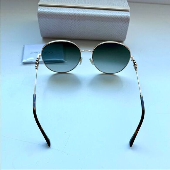 NWT Jimmy Choo Birdie/S sunglasses in gold Havana frame and brown gradient lense main image 5